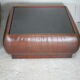 Ensemble fauteuil et table basse cuir, Italie, circa 1970. space age