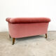 Vintage pink velvet two seater sofa