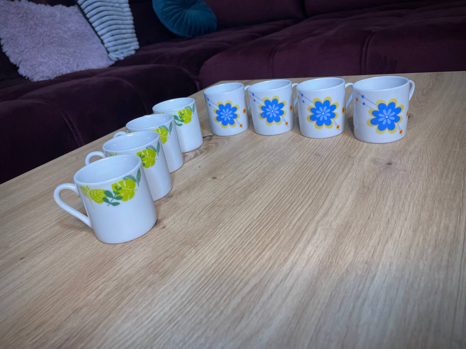 Lots de 8 tasses café vintage 70’s porcelaine