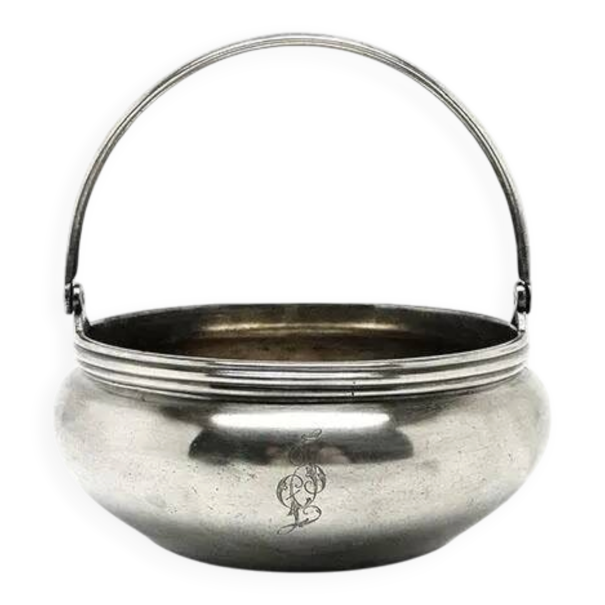 Basket sugar bowl, silver-plated brass, Germany, 1920s
