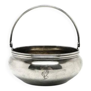 Basket sugar bowl, silver-plated brass, Germany, 1920s