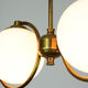 Mid-Century Brass & Opaline Glass Chandelier