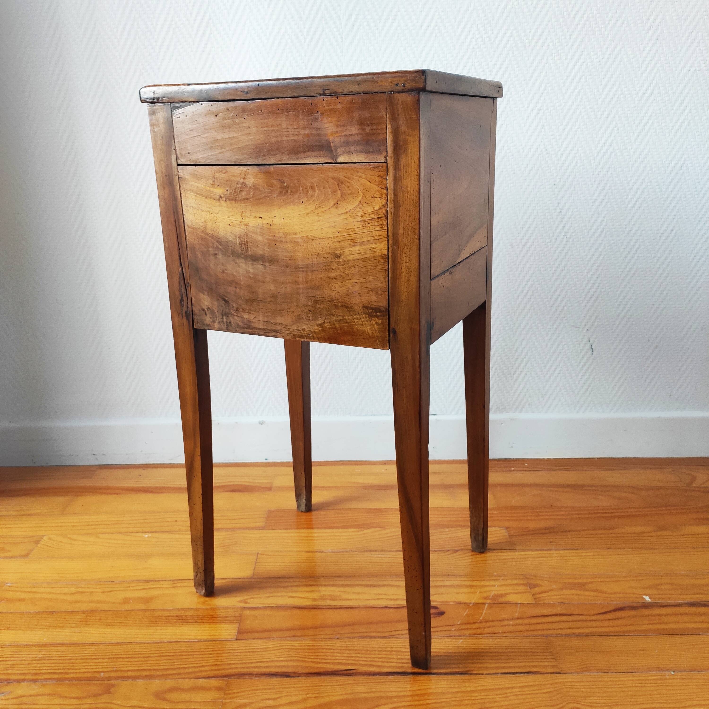 Directoire walnut bedside table
