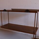 Wall shelf in oak and copper from the 50s