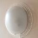 Pair of wall lights or ceiling lights in pressed glass and opaline - vintage design 80