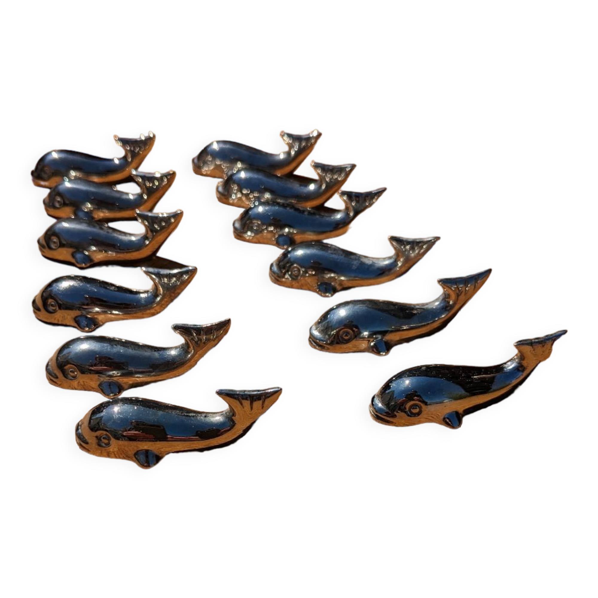 Silver knife holders whale model