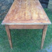 Table de ferme ancienne en chêne à 1 tiroir