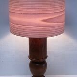 Vintage solid oak lamp base stamped H.44 cm