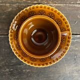 Set of 6 cups and saucers digoin colorado model vintage beige ceramic