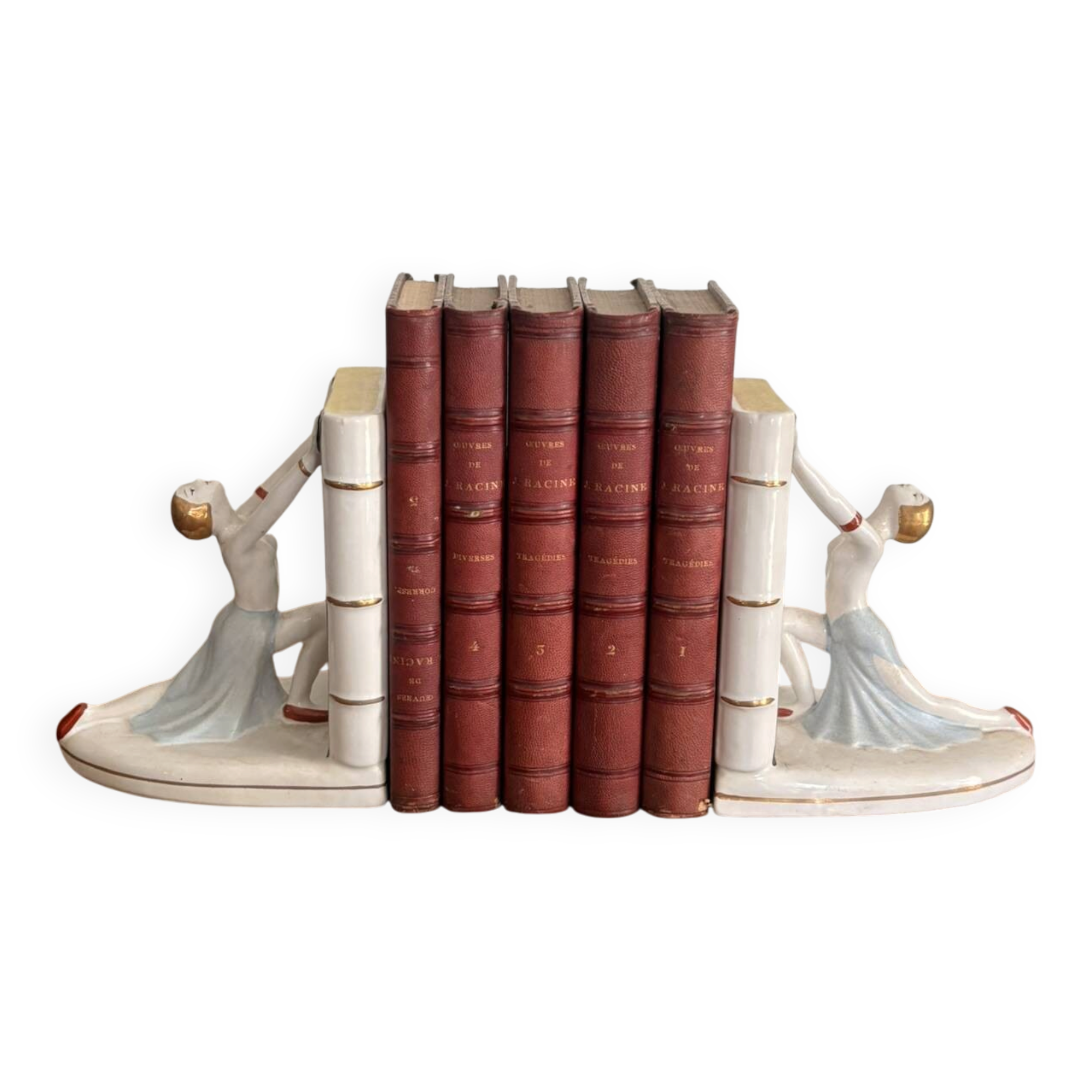 Art Deco Bookends Porcelain Dancer