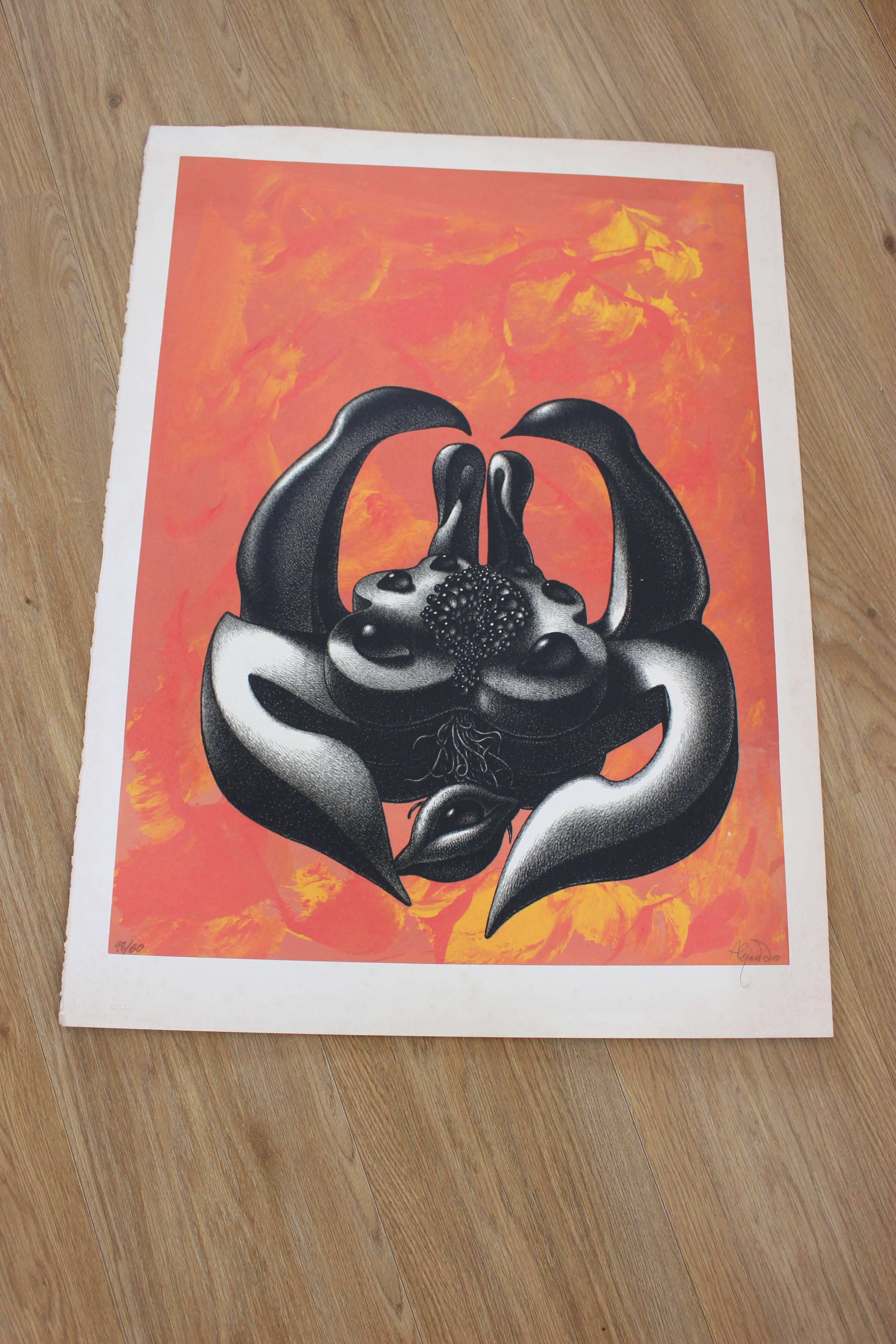 Affiche sérigraphie Mujer de l'artiste ramon alejandro numérotée 48/60