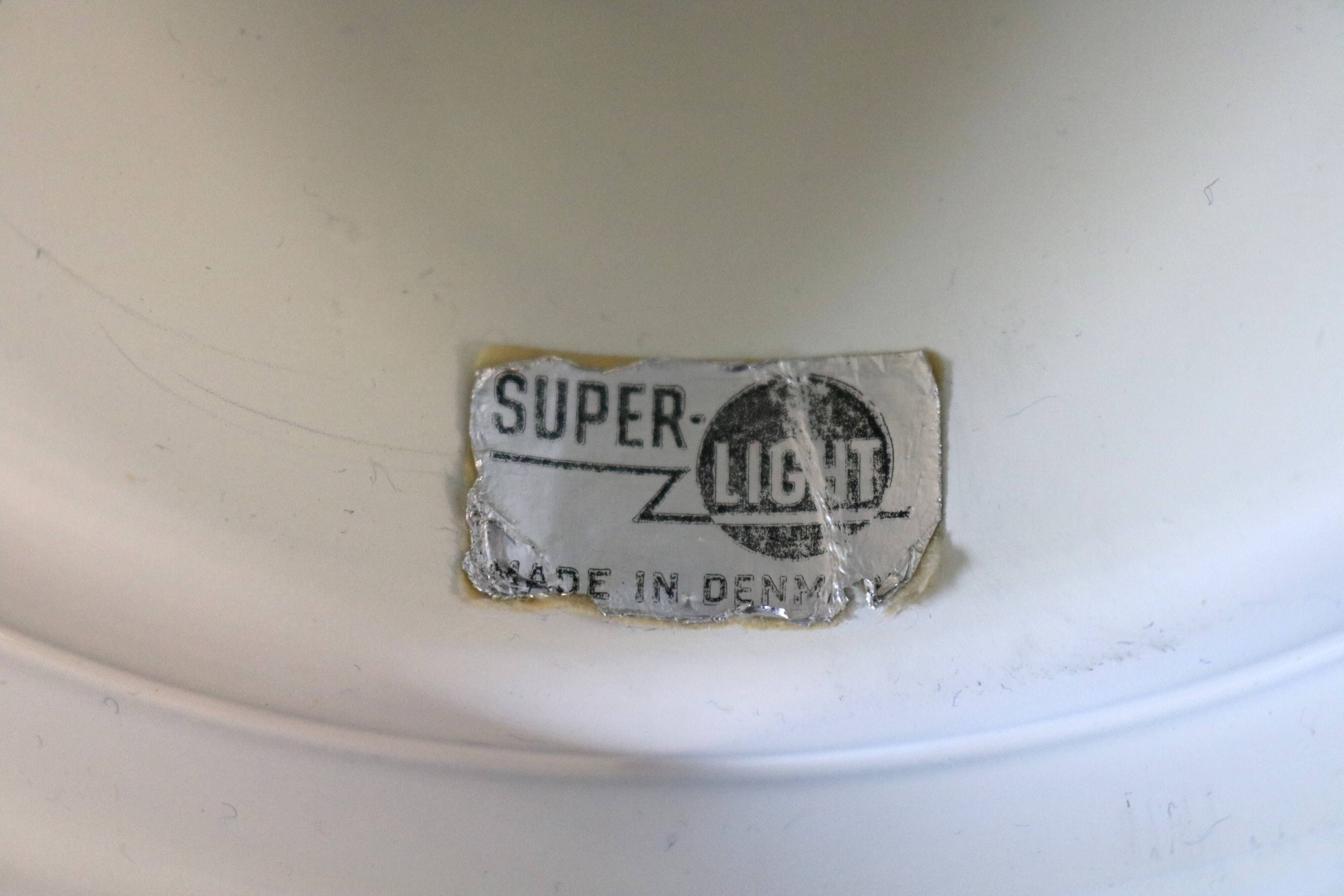 Vintage David Mogensen White Pendant Lamp, Super Light A/S, Danish Mid-Century