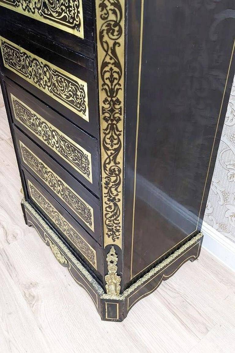 Antique Baroque Revival Inlaid Dresser, 1890s