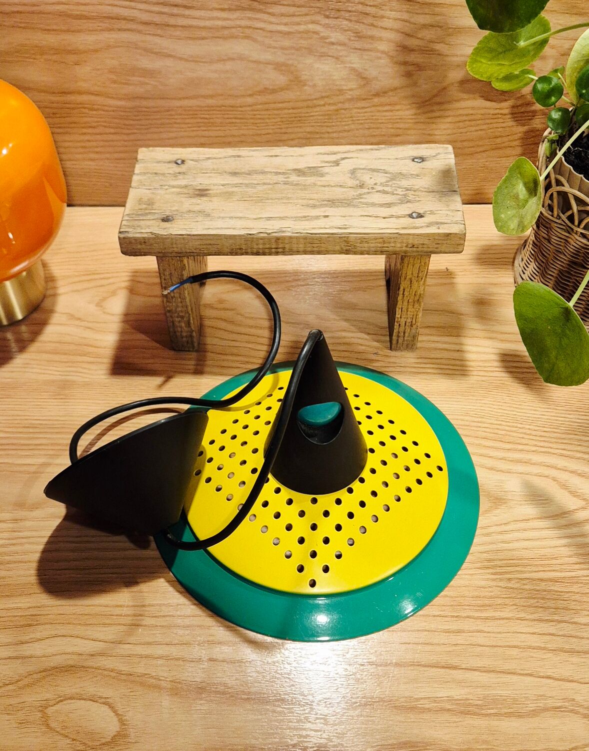 Vintage 80s space age style pendant chandelier Memphis