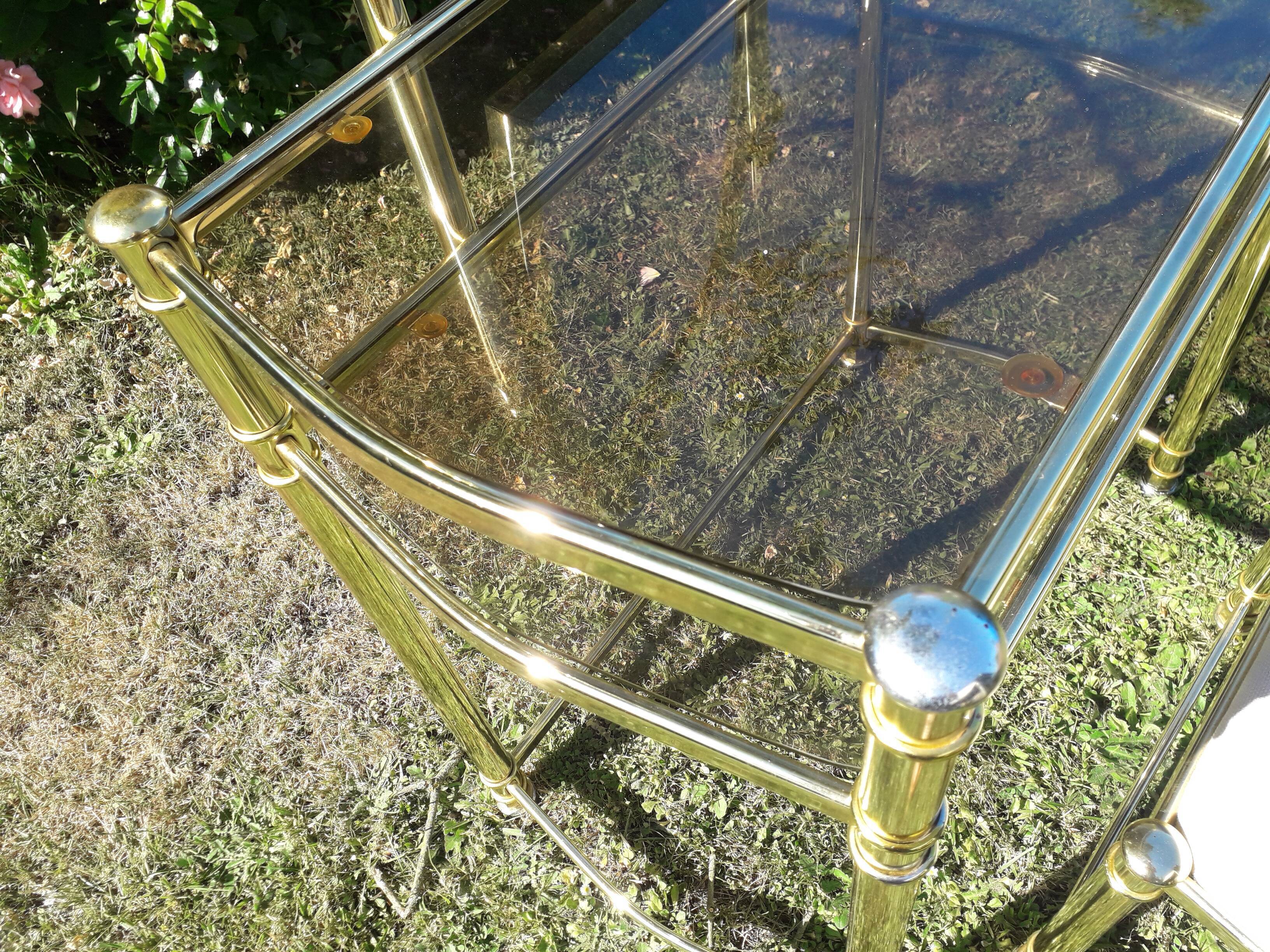 Vintage dressing table and golden metal stool