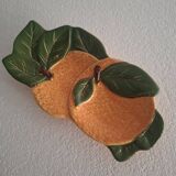 Orange trompe l'oeil slip dish.