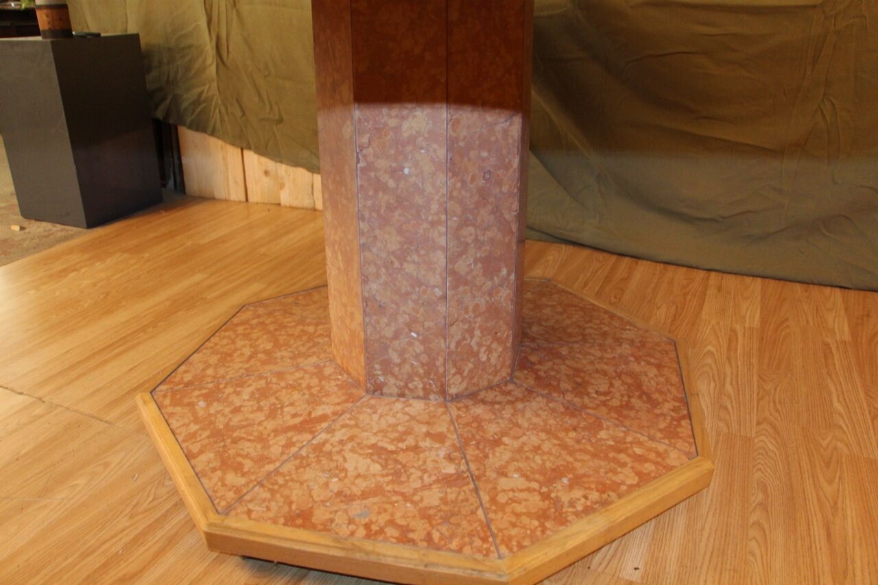 Marble veneer dining table