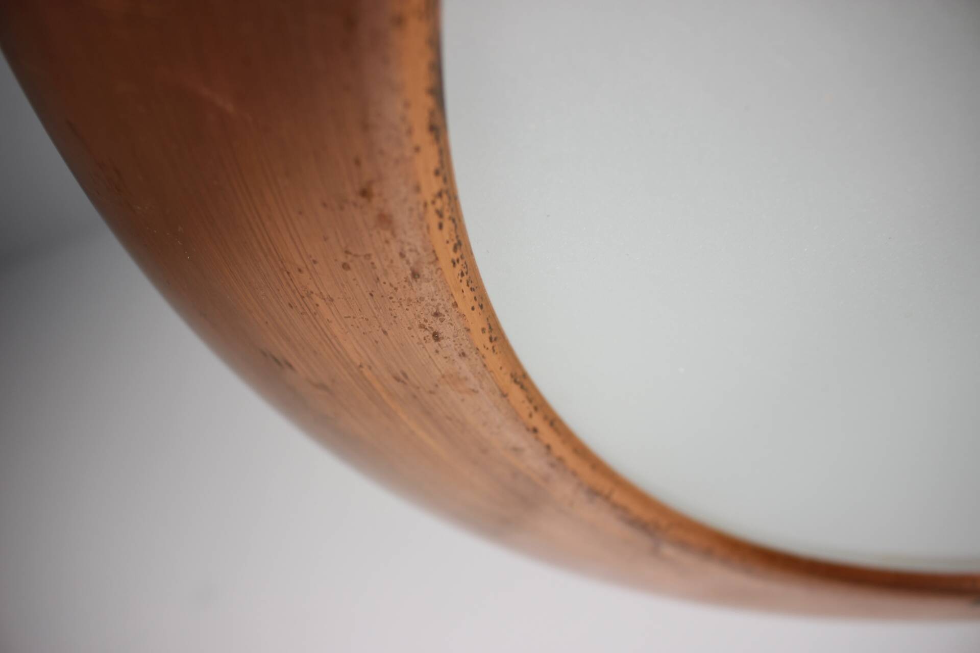 Large Art Deco Copper UFO Hanging Lamp, Czechoslovakia, 1930s