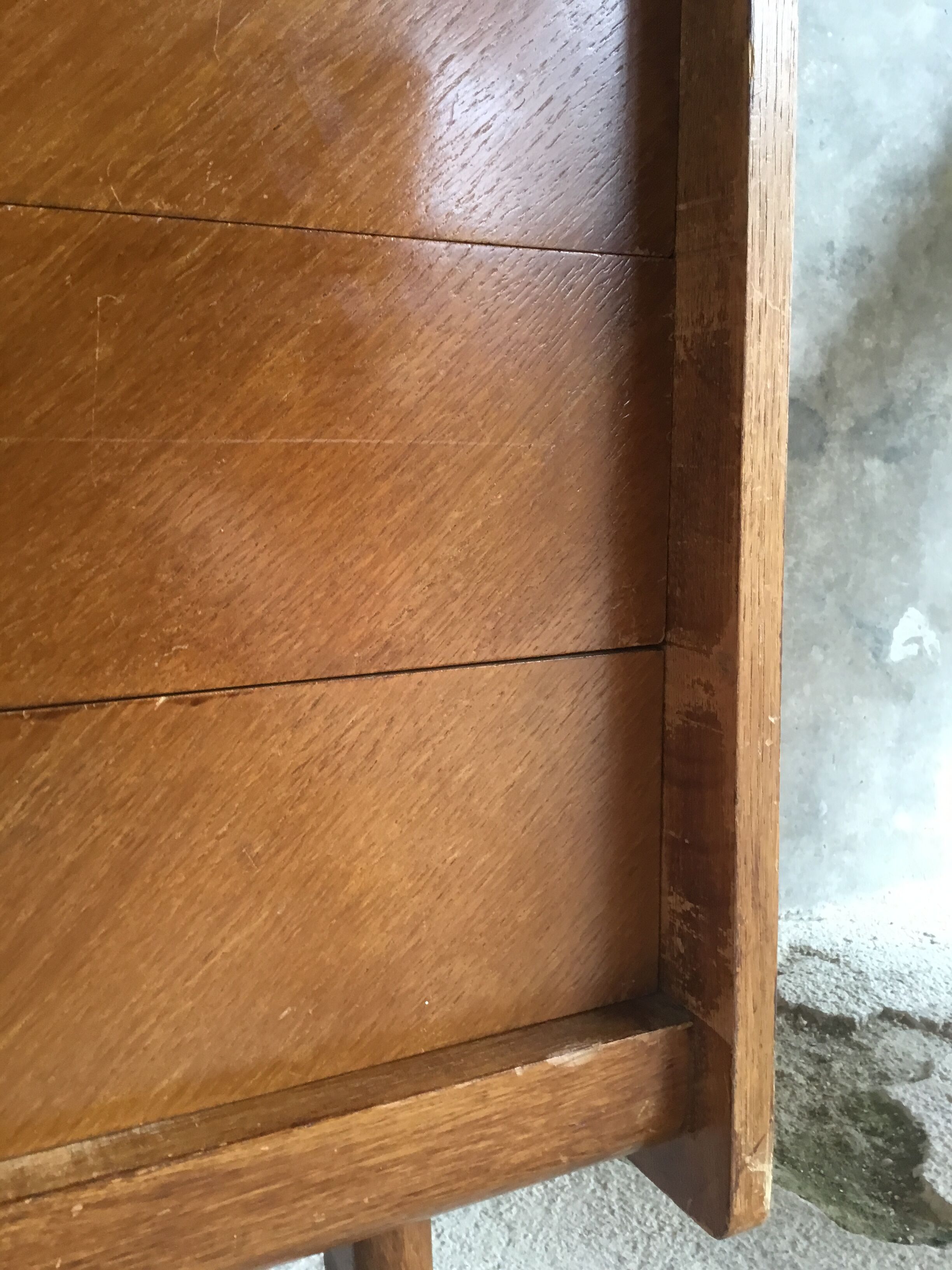 Vintage secretary in light oak veneer 1960