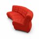 Space Age Modular Curved Sofa In Original Red Fabric, Tatra 1970s