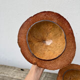 Exotic brutalist coconut ice bucket 1960