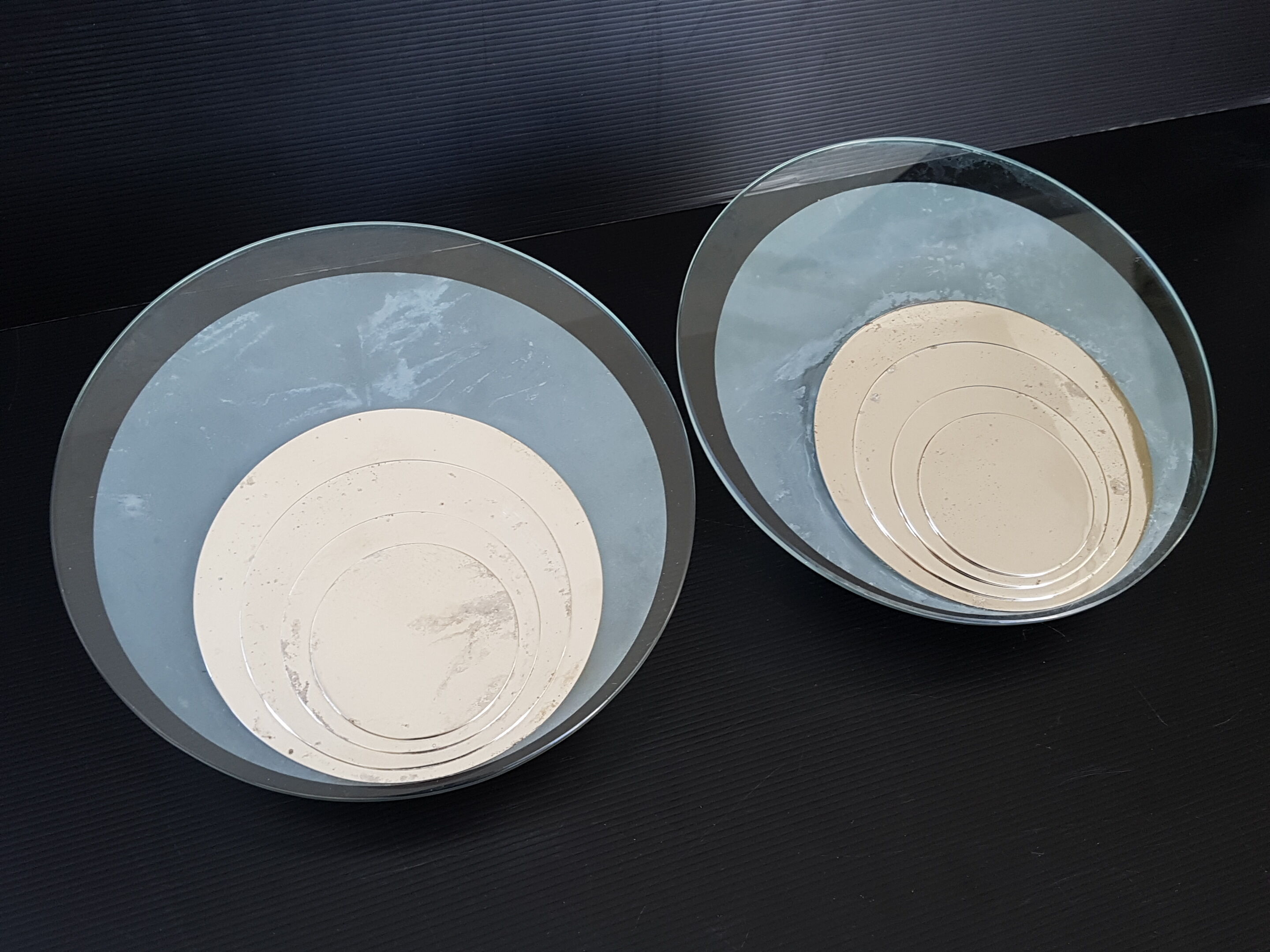 Paire d'appliques disques art déco 1930