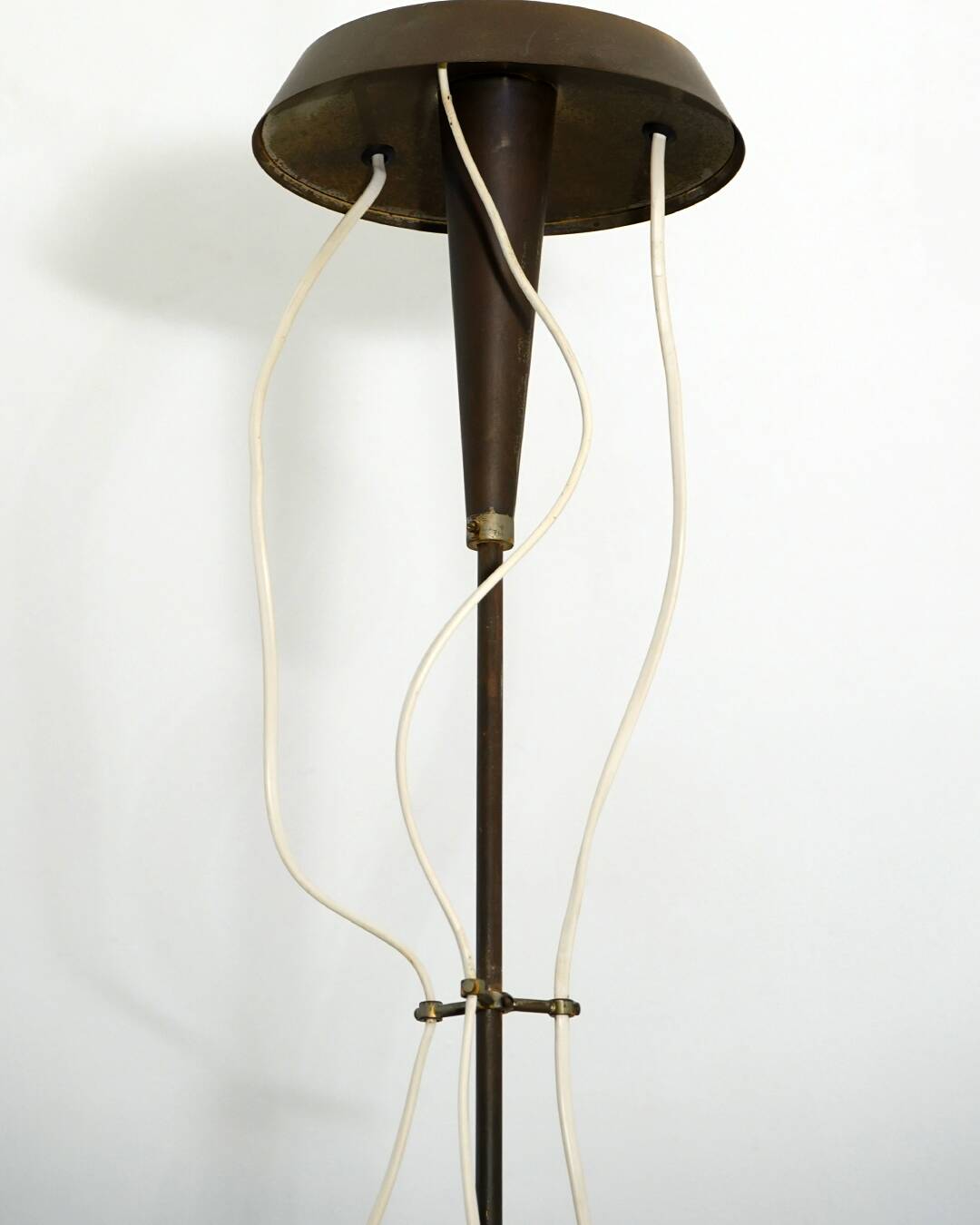Glass and brass chandelier by Bruno Chiarini, 1950s