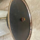 Metal umbrella stand with rigitulle and brass from the 1950s.