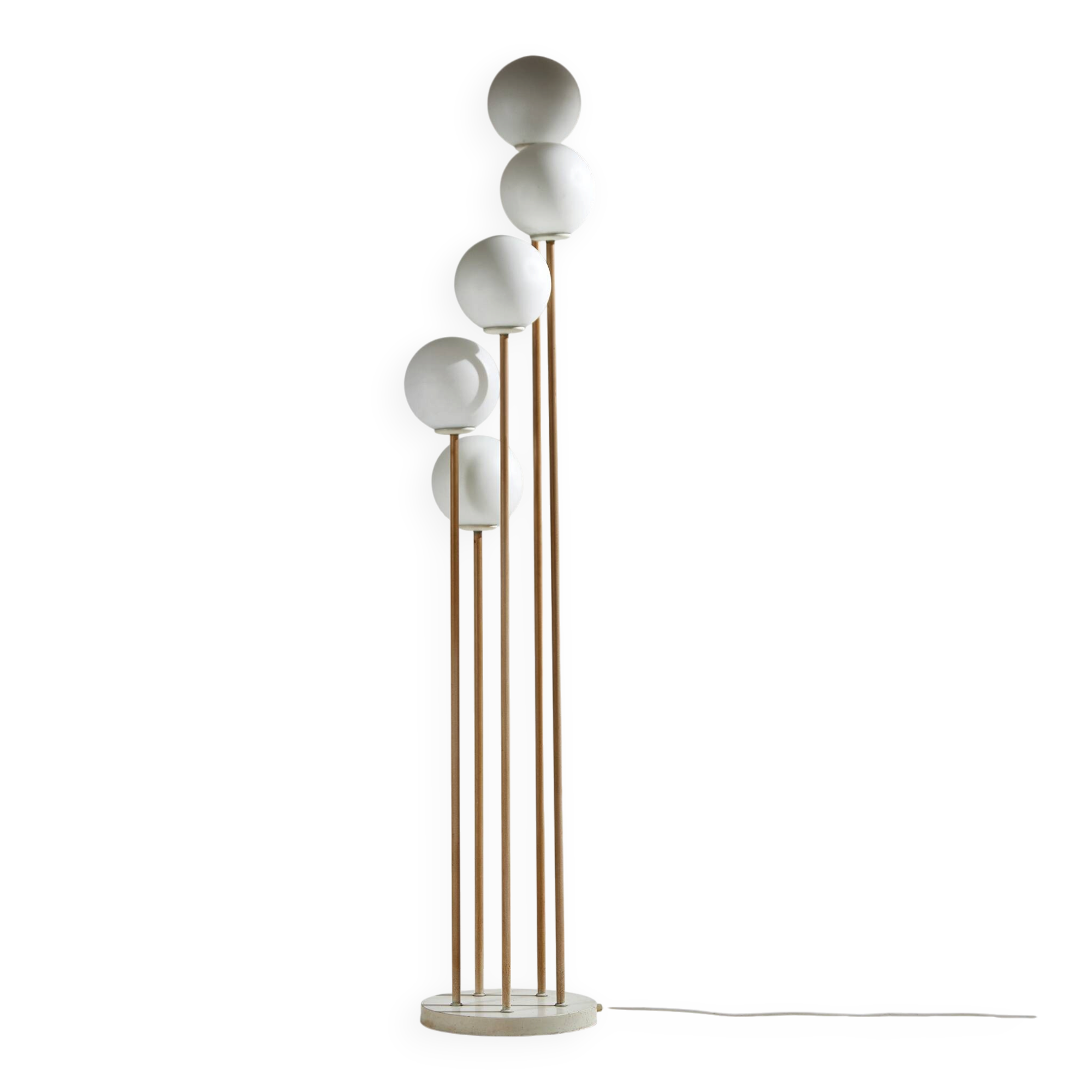 Metal and glass floor lamp
