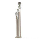 Metal and glass floor lamp