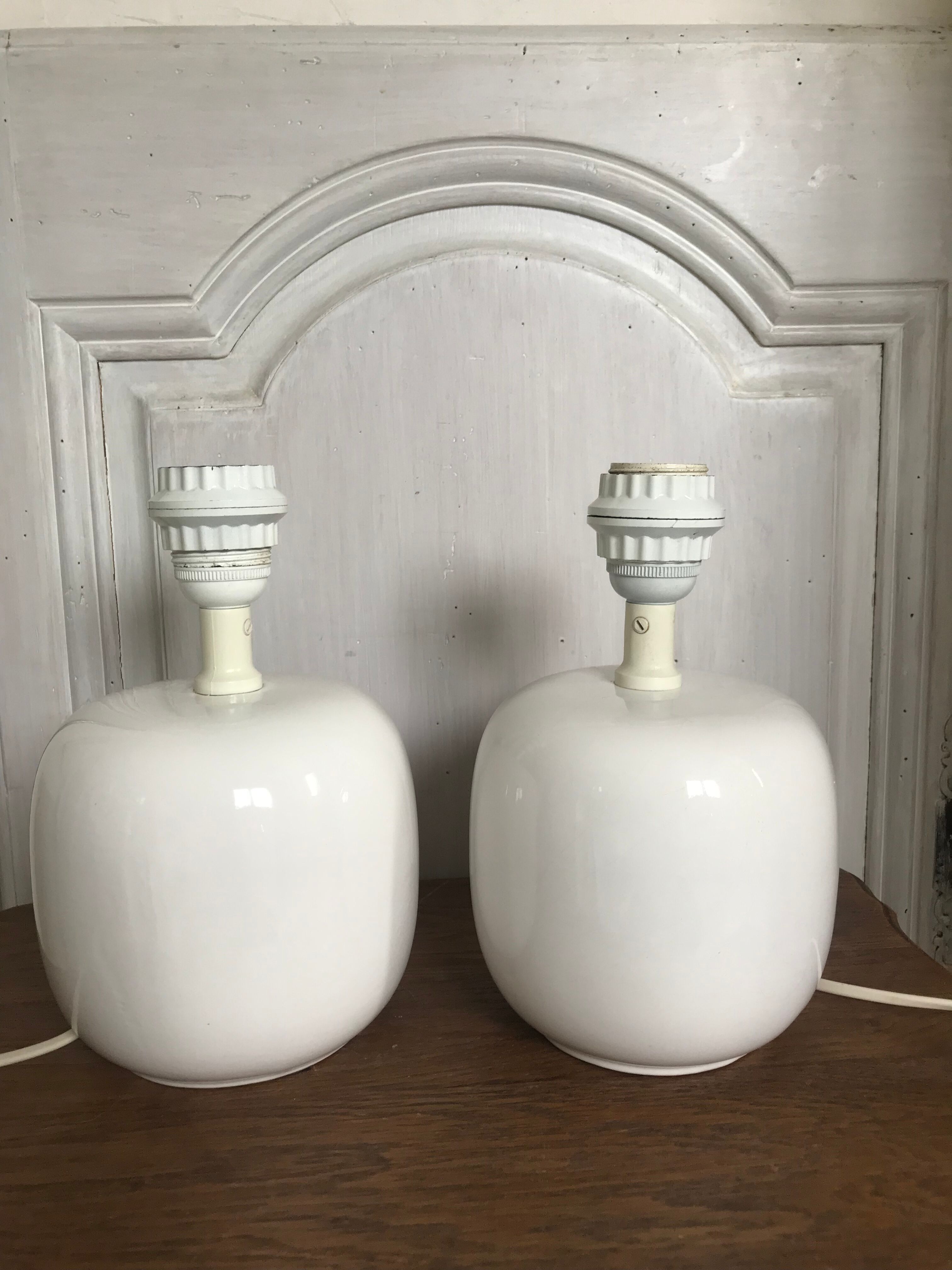 Pair of ceramic lamps