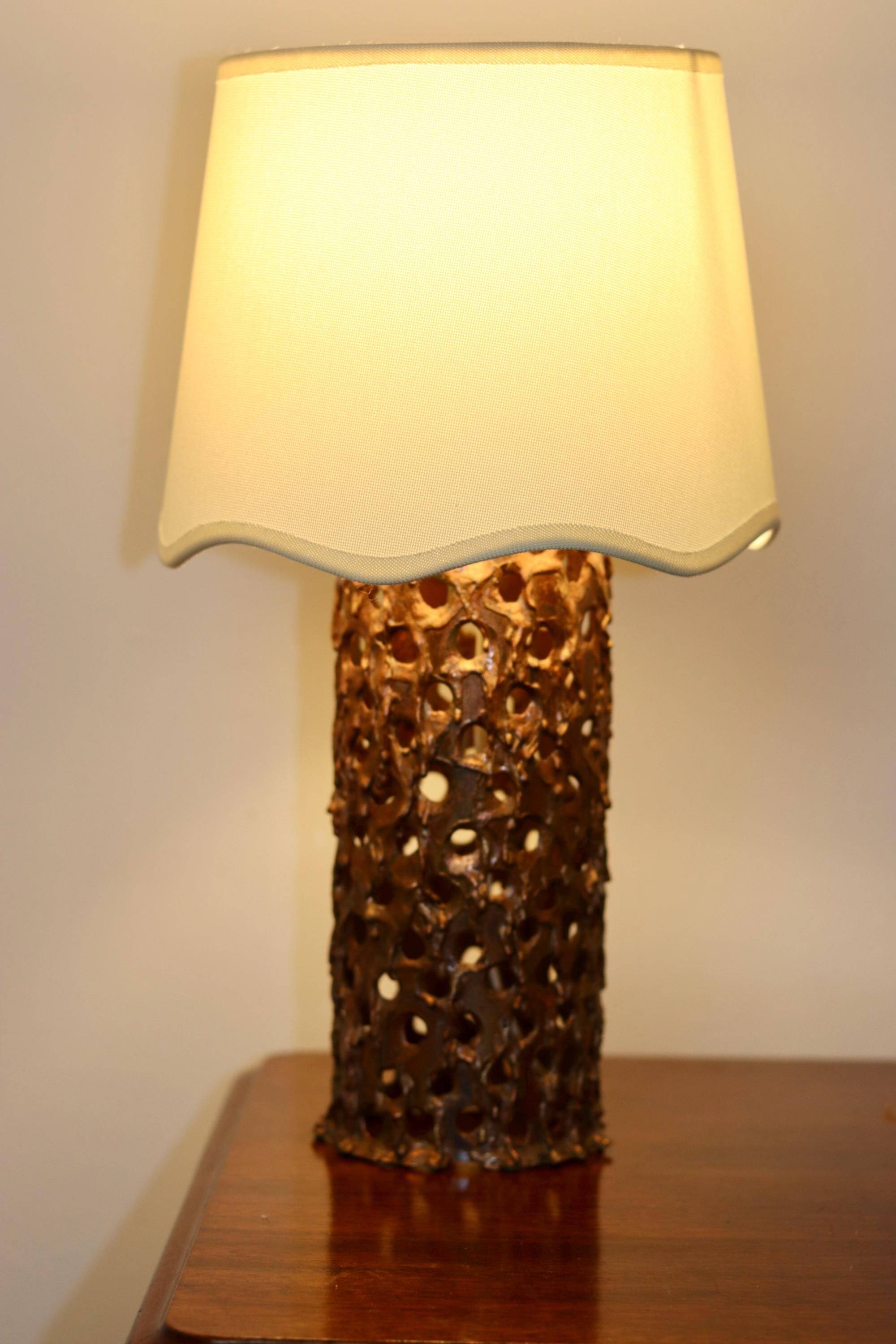 Paire de lampes de table brutalistes