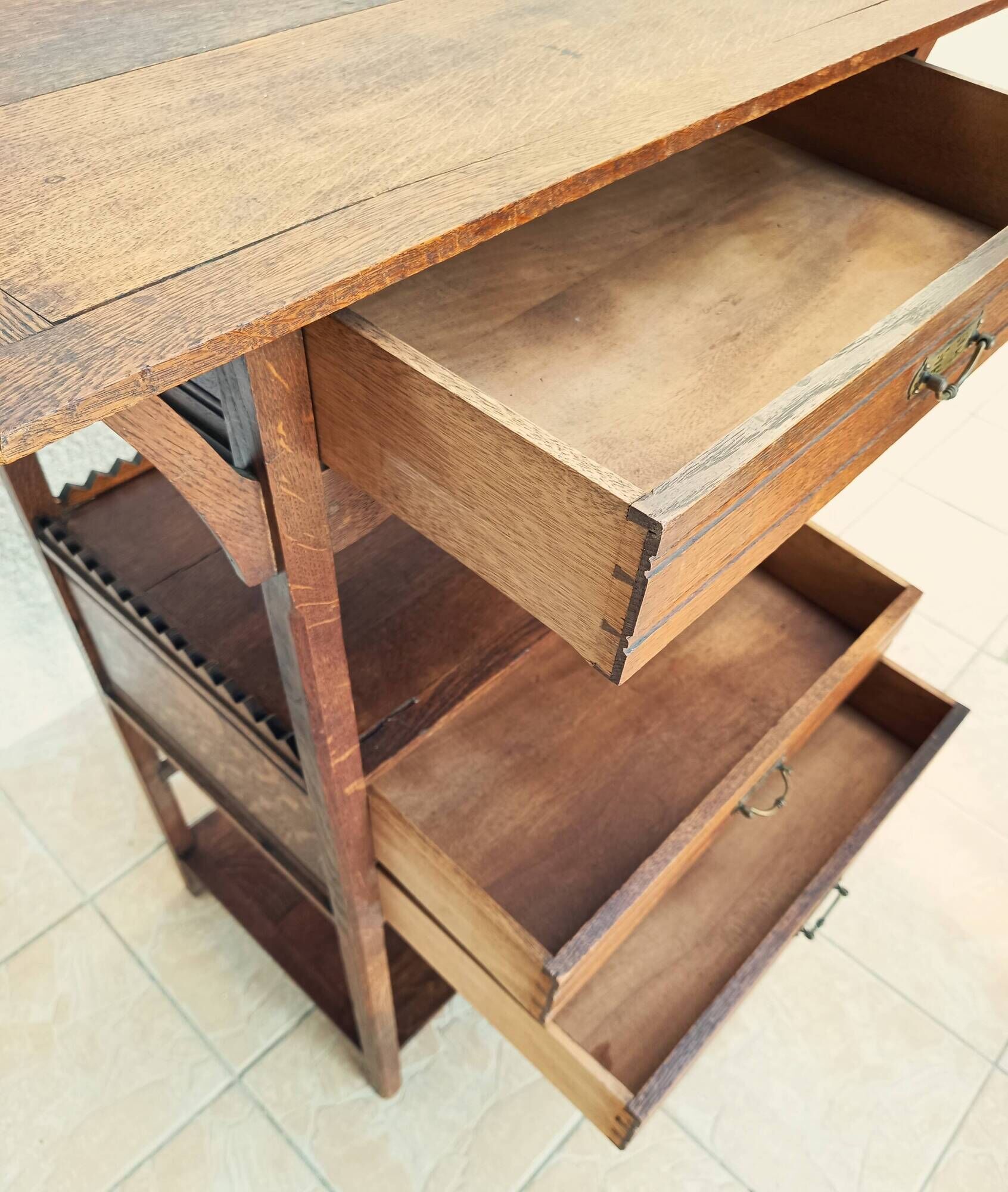 Vintage oak accent cabinet