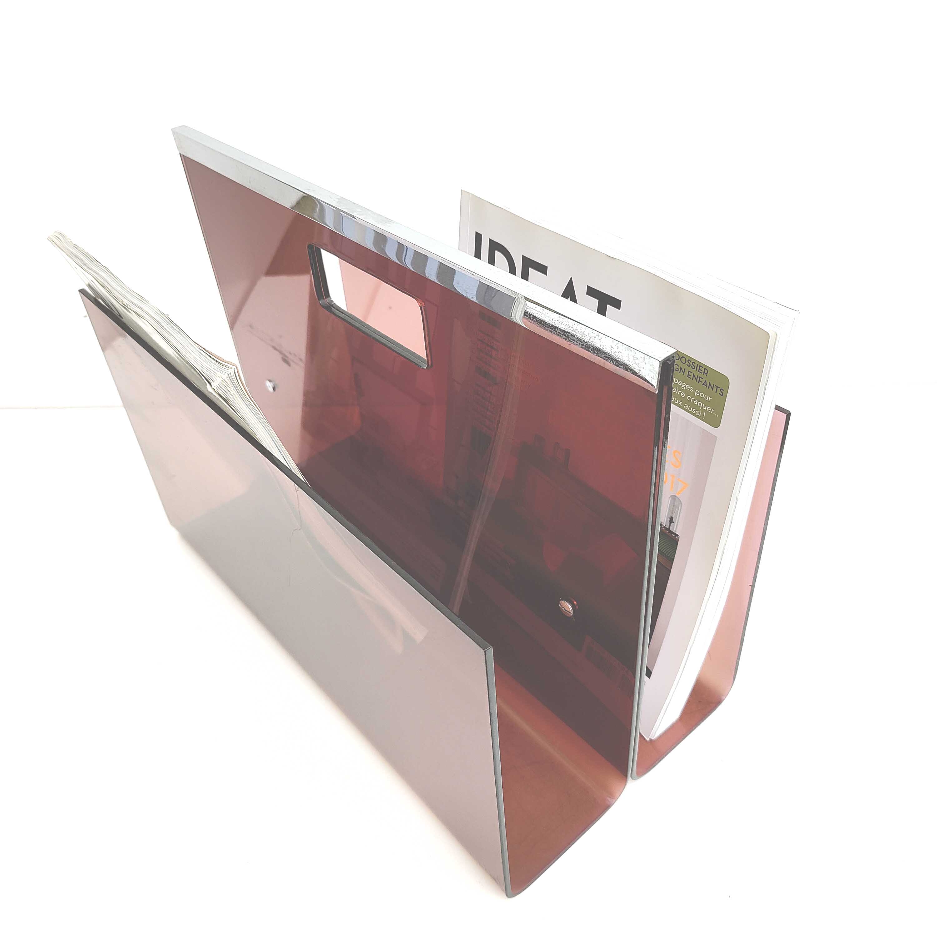 Plexiglas magazine holder Michel Dumas Roche Bobois 70s