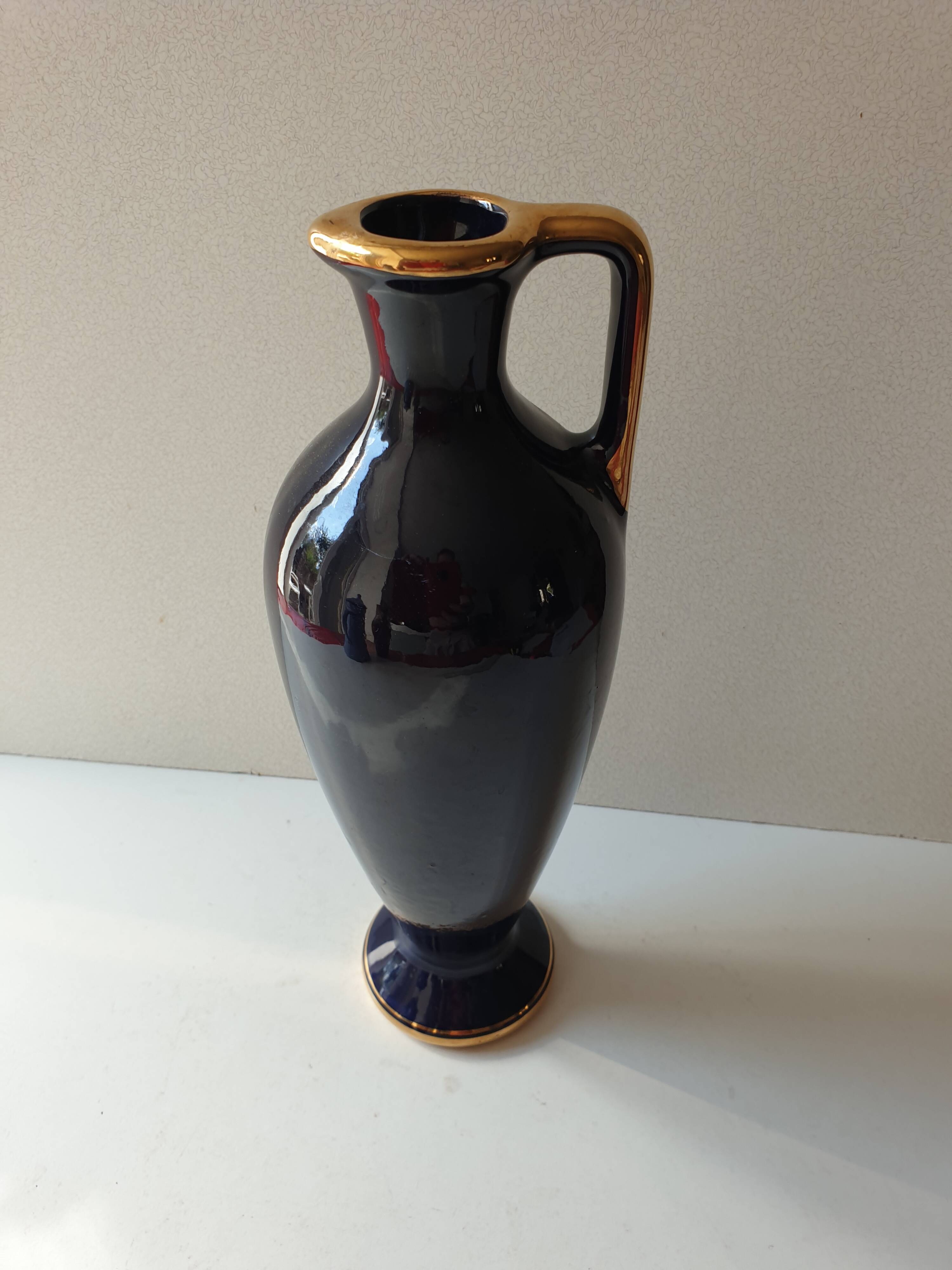 Navy Blue Porcelain Soliflore Vase - Coronetti Cunardo Italy