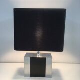 Chrome and black lacquer lamp