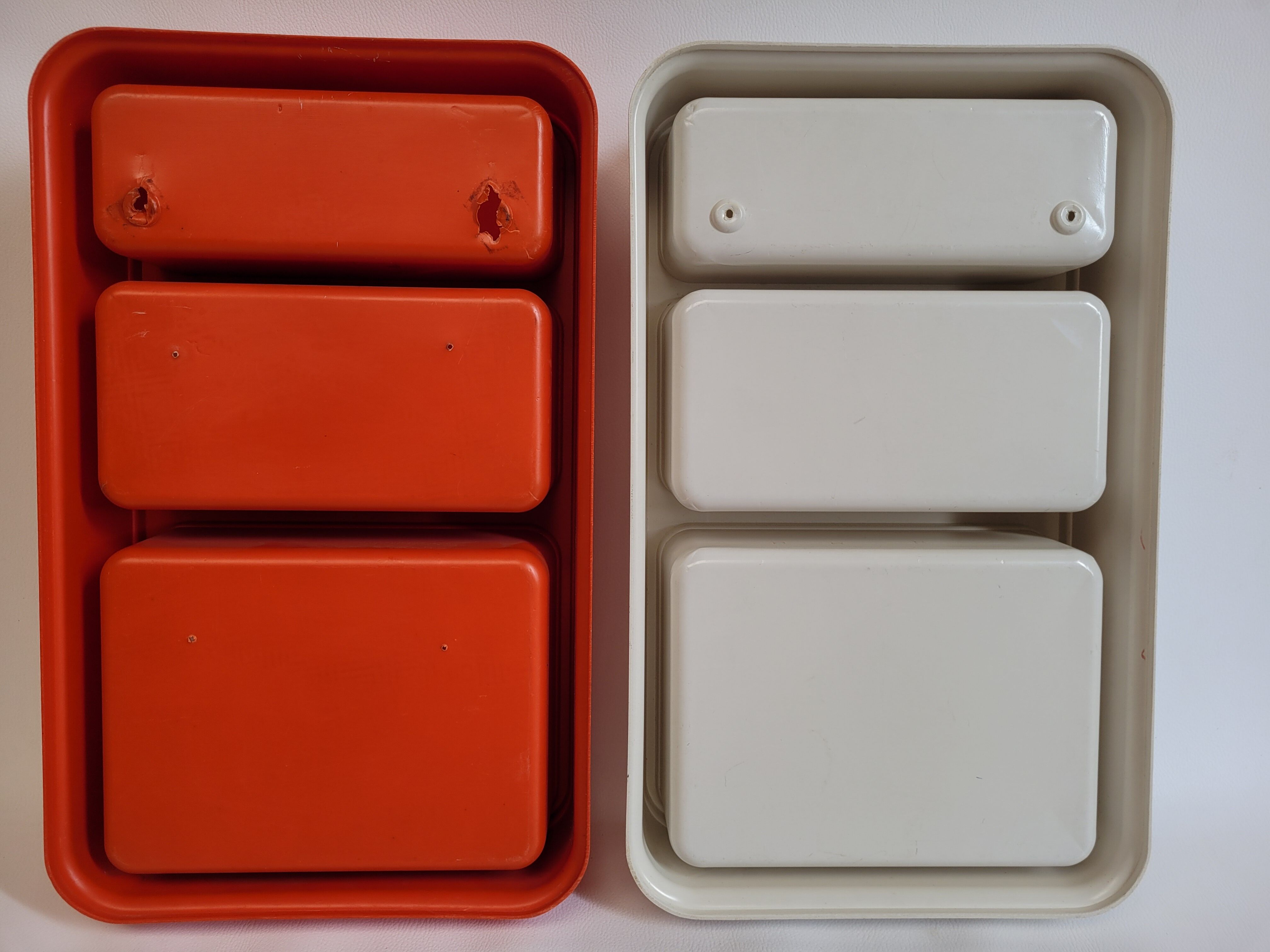 Prisunic plastic wall shelves