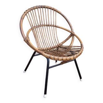 Rattan shell chair
