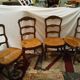 4 x chaises provençal en bois sculpté et paille