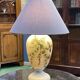 Napoleon III lamp in white opaline glass with bird decoration from the late 19th century
