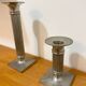 Pair of vintage candlesticks / torches in solid pewter – Guy Degrenne