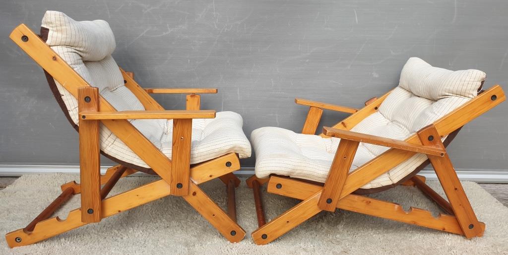 Pair of Kon-Tiki armchairs by Gillis Lundgren 1980's