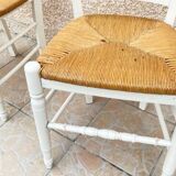 Pair of Vintage WHITE Straw CHAIRS