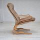 1970s, Norwegian armchair, model "Kengu", beige furniture leather.