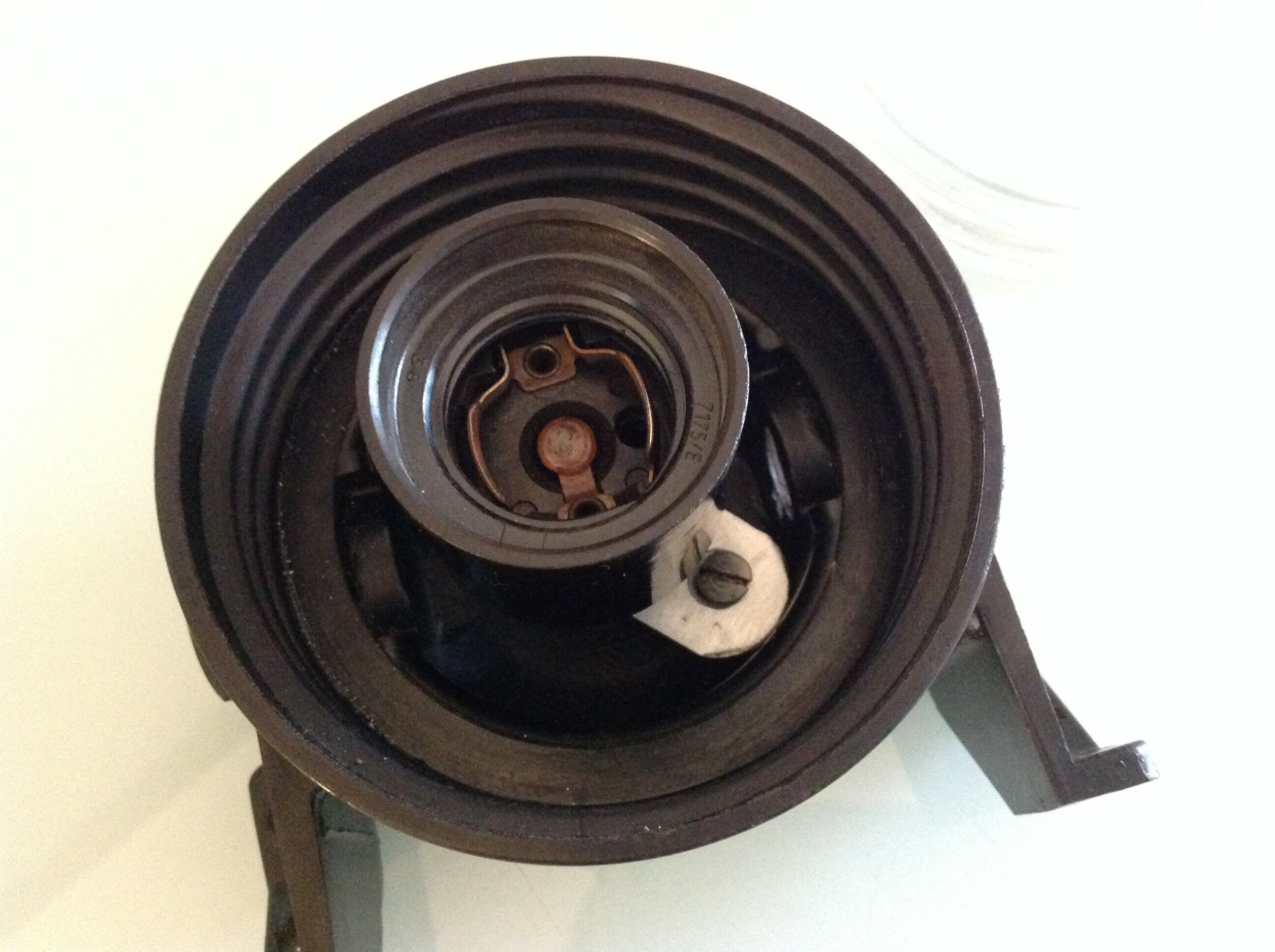 Long porthole wall lamp in glass and bakelite industrial style