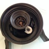 Long porthole wall lamp in glass and bakelite industrial style