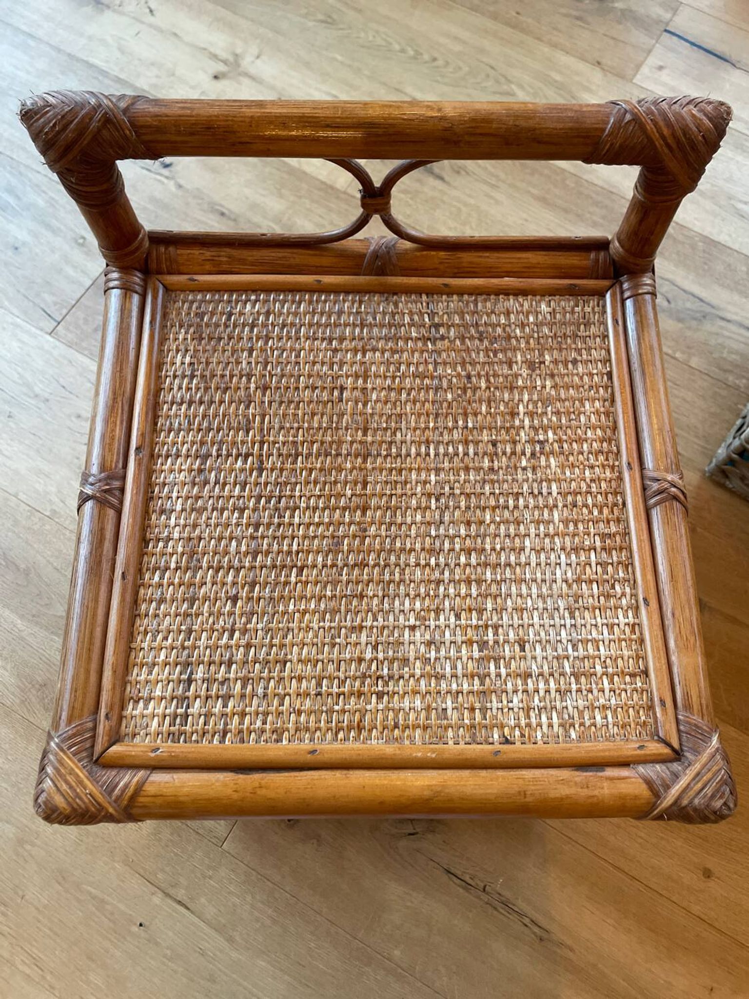 Table d'appoint vintage en rotin