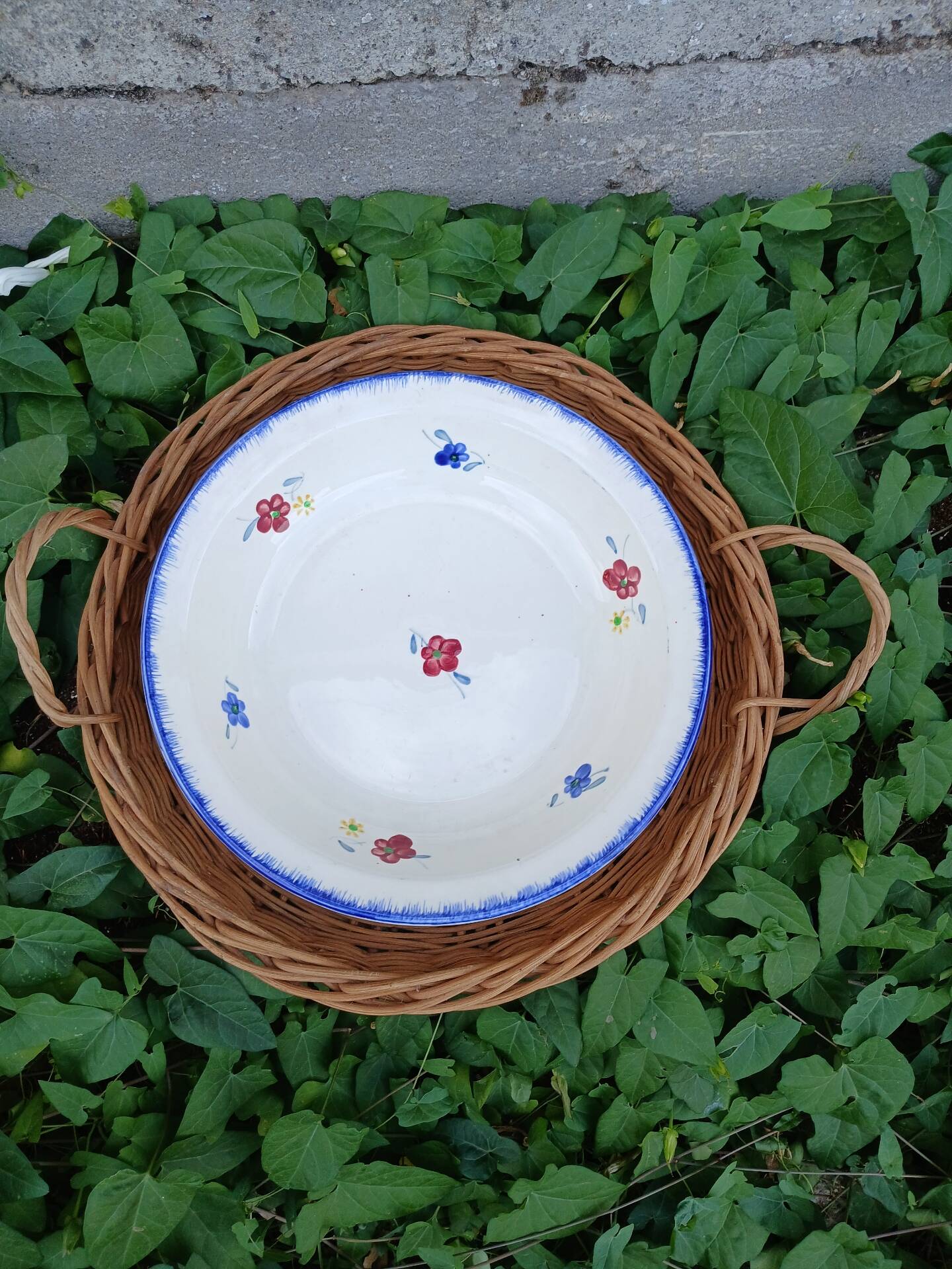 Shallow round plate Digoin and Sarreguemines