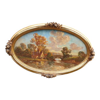 Oil on art deco panel
