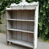Old white shelf in weathered pine